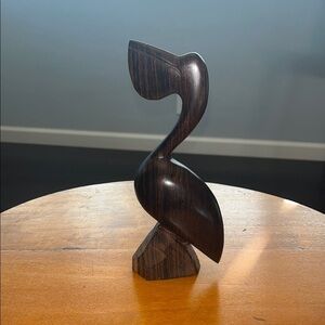 Vtg Pelican Hand Carved Ironwood Wood Statute Figure Nautical Beach Decor Cabin